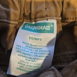 Garanimals Kids 5T Dark Khaki Straight-Leg Cotton Blend Chinos